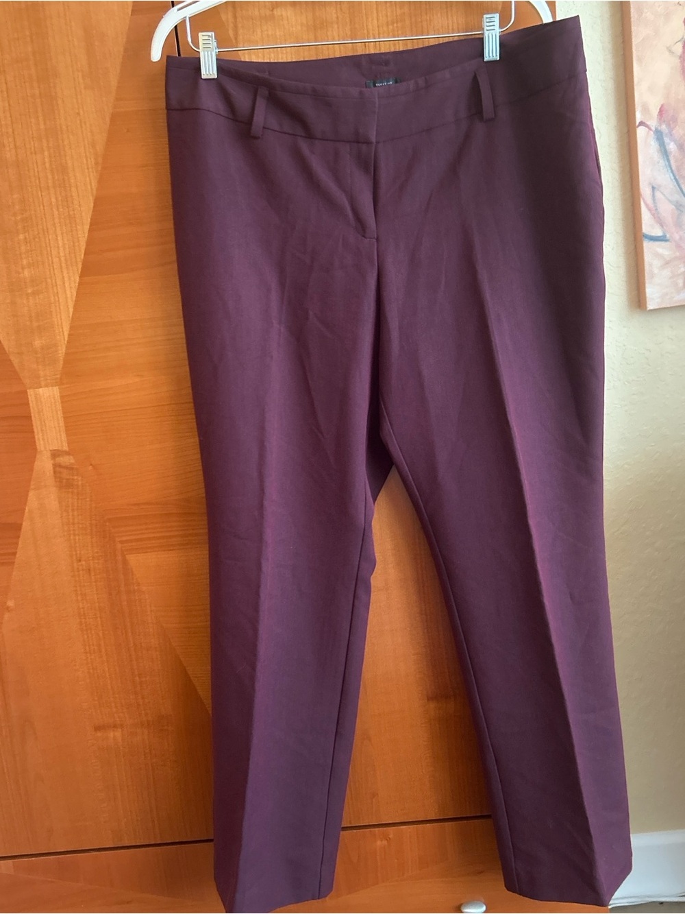 Women's Maroon Tailored Dress Pants